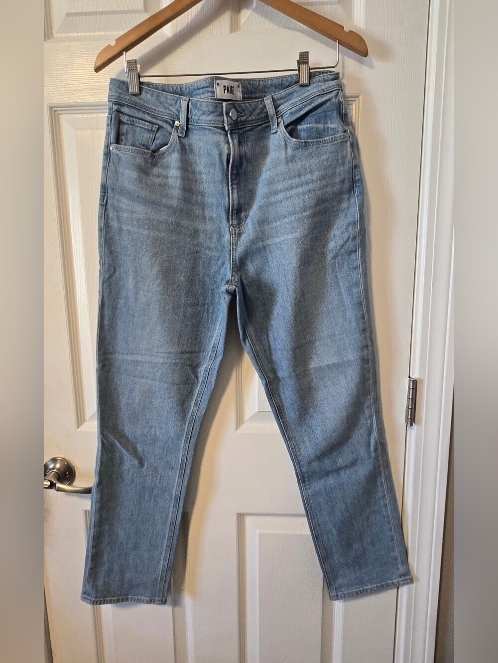 PAIGE Light Wash High-Rise Straight Leg Jeans Women's-Size 31